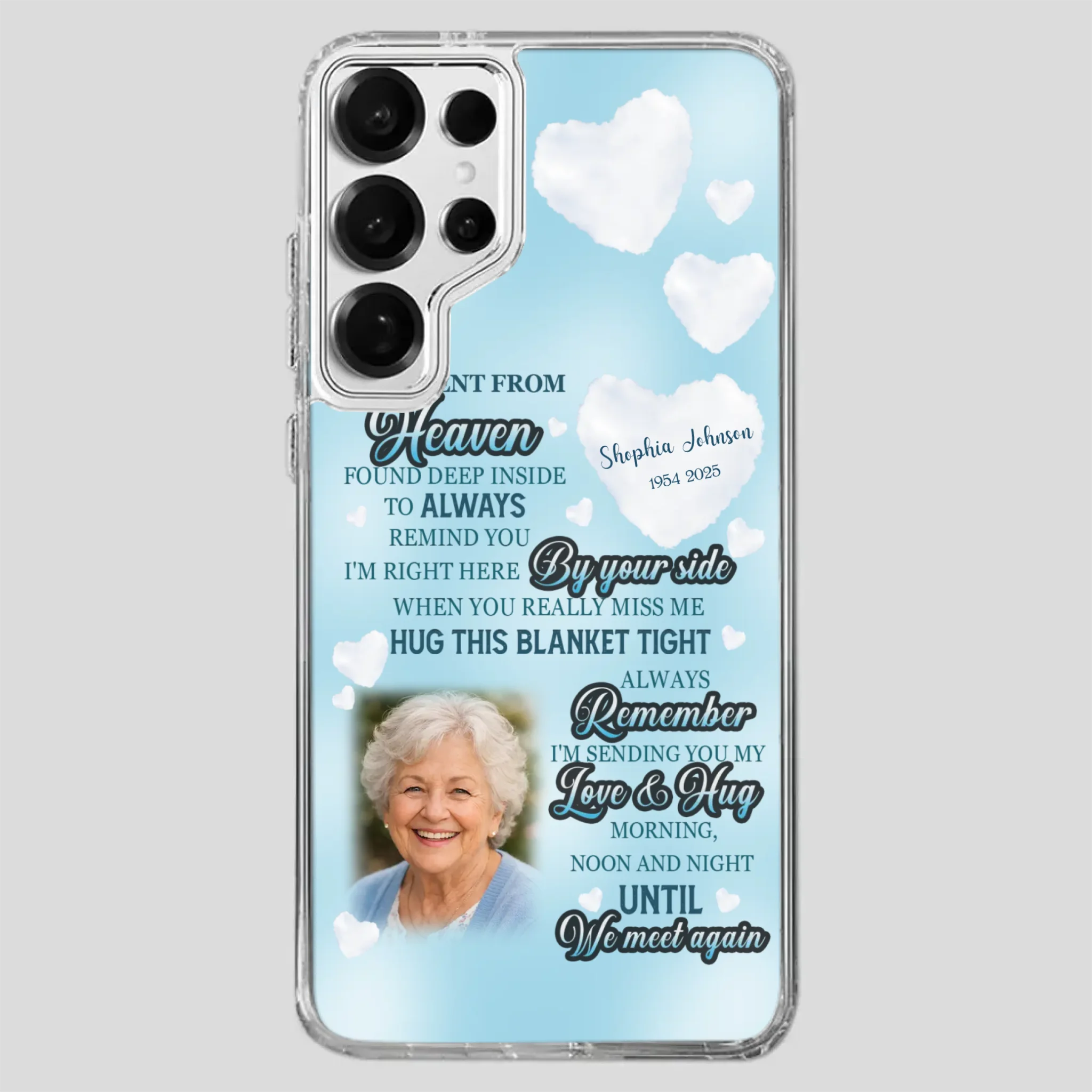 “A Hug Sent From Heaven” Grandma Memorial Case – Forever Loved, Never Forgotten - 89Prints