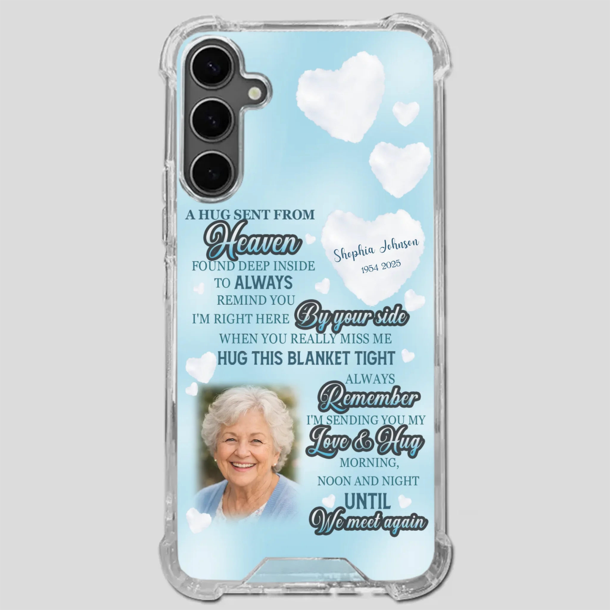 “A Hug Sent From Heaven” Grandma Memorial Case – Forever Loved, Never Forgotten - 89Prints