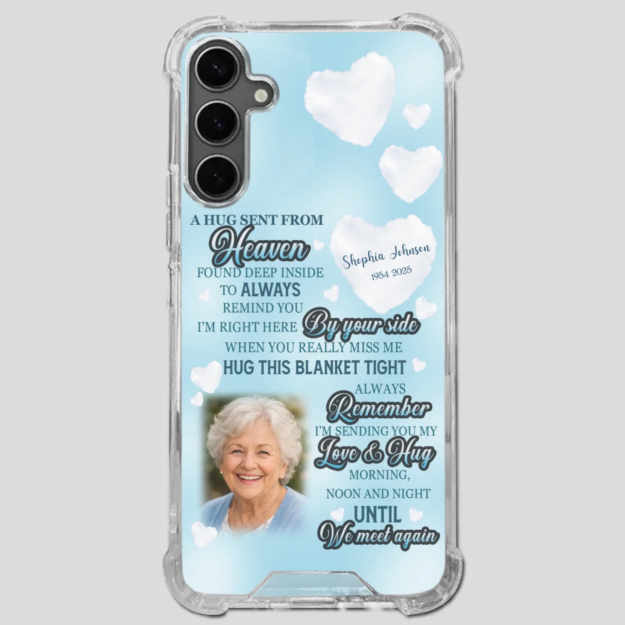 “A Hug Sent From Heaven” Grandma Memorial Case – Forever Loved, Never Forgotten - 89Prints