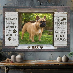 French Bulldog Canvas Wall Art – Rustic Farmhouse Dog Portrait Decor for Pet Lovers