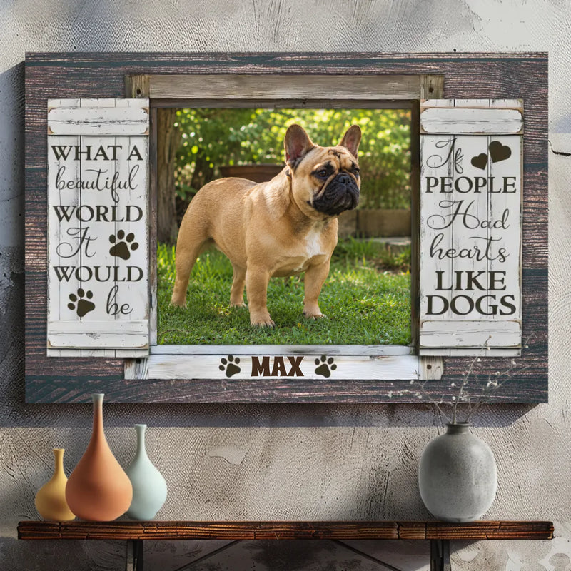 French Bulldog Canvas Wall Art – Rustic Farmhouse Dog Portrait Decor for Pet Lovers