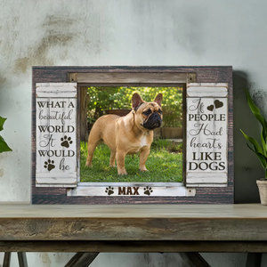 French Bulldog Canvas Wall Art – Rustic Farmhouse Dog Portrait Decor for Pet Lovers