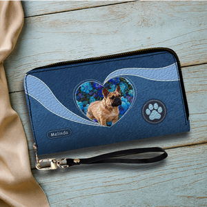 Custom French Bulldog Photo Wallet - Personalized  Heart Design