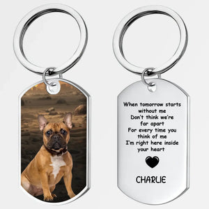 Personalized French Bulldog Memorial Keychain – Custom Dog Photo & Engraved Message