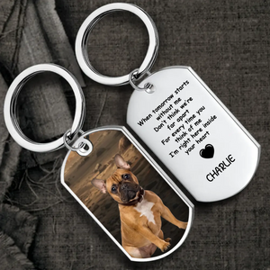 Personalized French Bulldog Memorial Keychain – Custom Dog Photo & Engraved Message