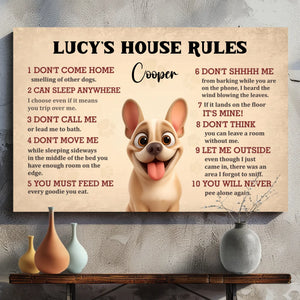 Personalized French Bulldog House Rules Canvas Wall Art – Dog Lover Gift
