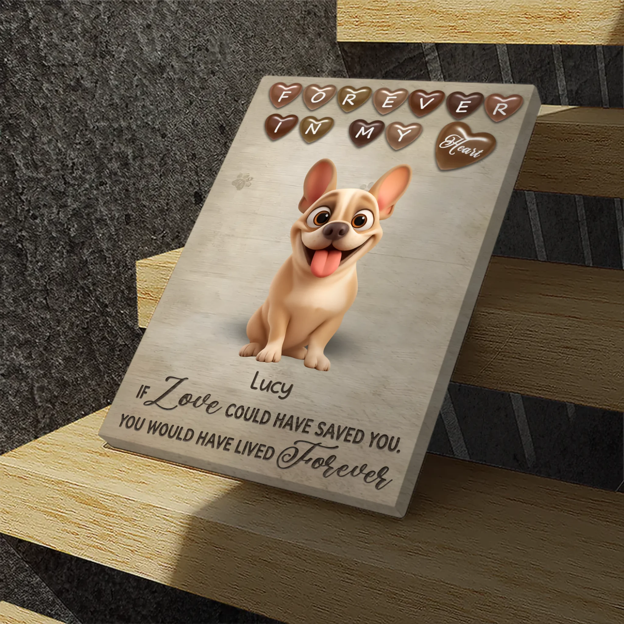 Personalized French Bulldog Memorial Canvas Wall Art – 