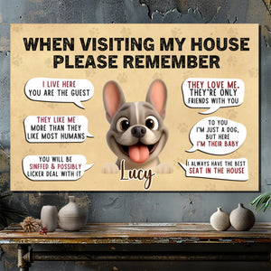 Personalized French Bulldog Funny House Rules Canvas Wall Art – Custom Dog Lover Gift
