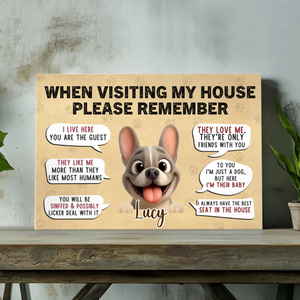 Personalized French Bulldog Funny House Rules Canvas Wall Art – Custom Dog Lover Gift