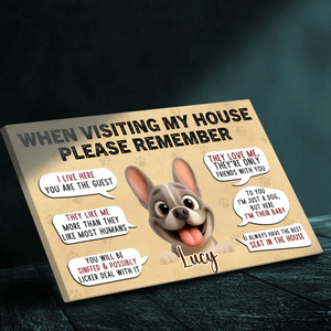 Personalized French Bulldog Funny House Rules Canvas Wall Art – Custom Dog Lover Gift