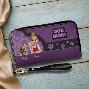 Personalized Dog Mom French Bulldog Wallet - Custom Floral Dog Lover Present