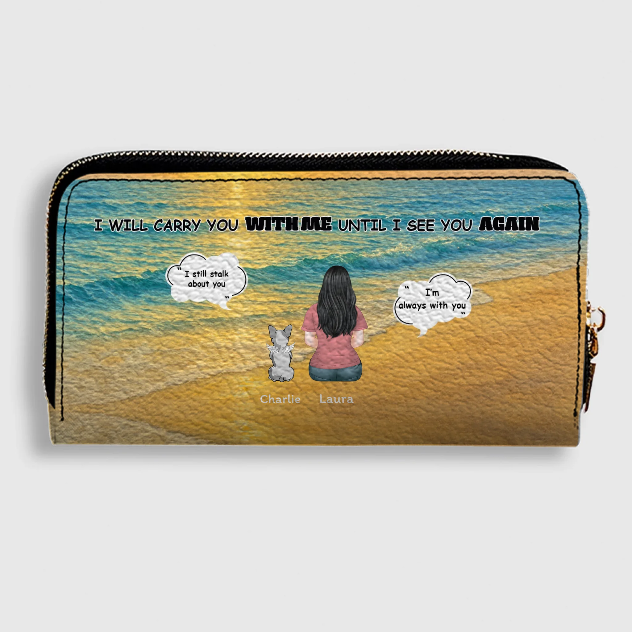 Personalized Frenchie Memorial Wallet - Custom Dog Remembrance Keepsake Gift