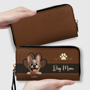 Personalized Dog Mom French Bulldog Wallet - Custom Cute Frenchie Parent
