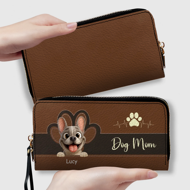 Personalized Dog Mom French Bulldog Wallet - Custom Cute Frenchie Parent