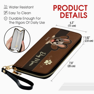 Personalized Dog Mom French Bulldog Wallet - Custom Cute Frenchie Parent