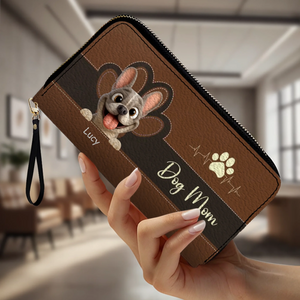 Personalized Dog Mom French Bulldog Wallet - Custom Cute Frenchie Parent