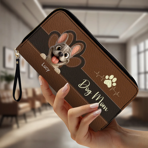 Personalized Dog Mom French Bulldog Wallet - Custom Cute Frenchie Parent