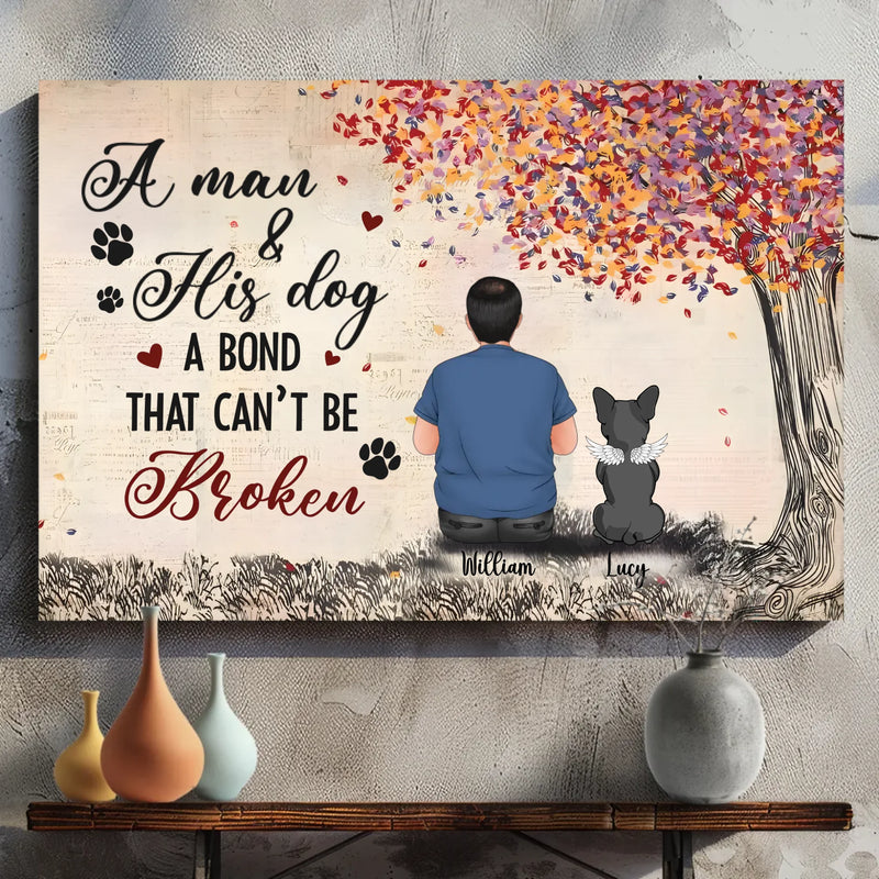 Personalized French Bulldog Memorial Canvas Wall Art – A Bond That Can't Be Broken Gift