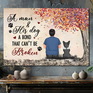 Personalized French Bulldog Memorial Canvas Wall Art – A Bond That Can't Be Broken Gift