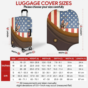 Patriotic French Bulldog Luggage Cover – Personalized USA Flag Suitcase Protector