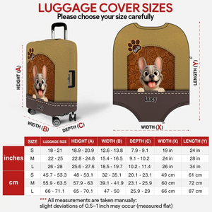 Vintage Floral French Bulldog Luggage Cover – Personalized Suitcase Protector