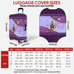 Holographic Purple French Bulldog Luggage Cover – Personalized Suitcase Protector