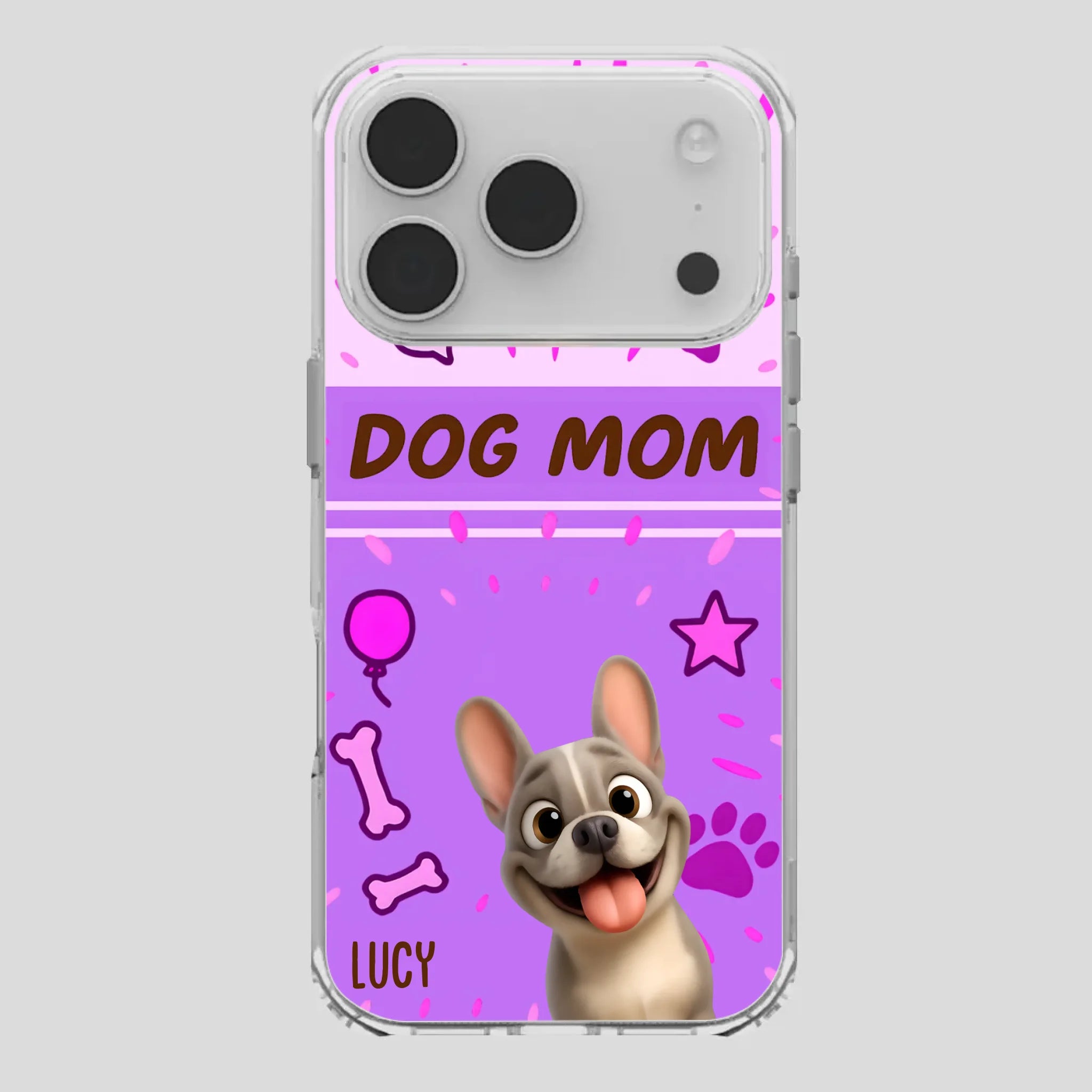 Customized French Bulldog Phone Case – Cute Purple Dog Mom Mobile Cover