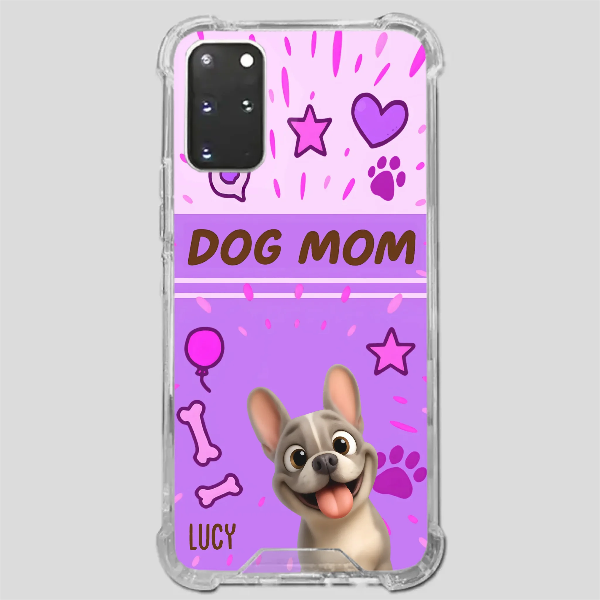Customized French Bulldog Phone Case – Cute Purple Dog Mom Mobile Cover