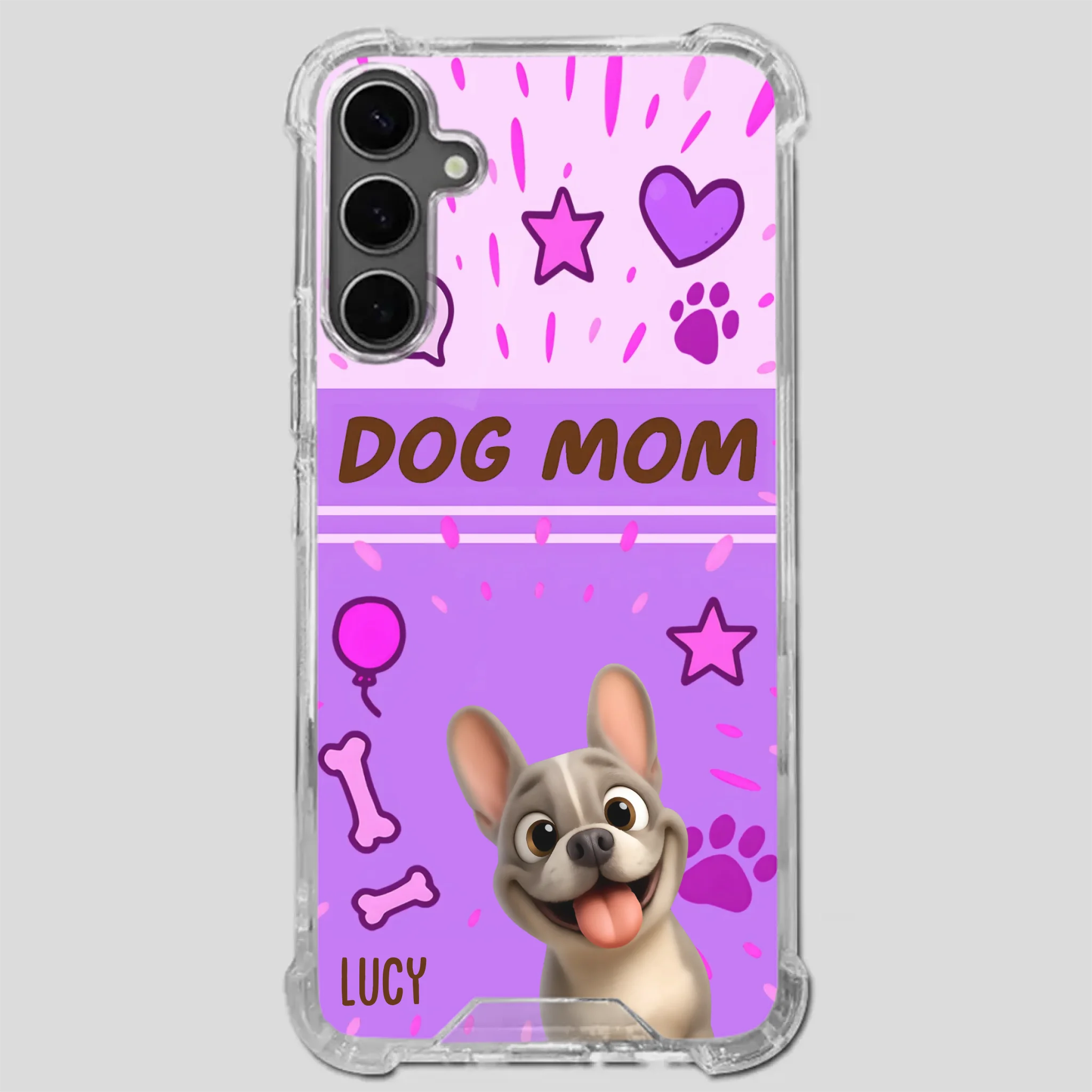 Customized French Bulldog Phone Case – Cute Purple Dog Mom Mobile Cover