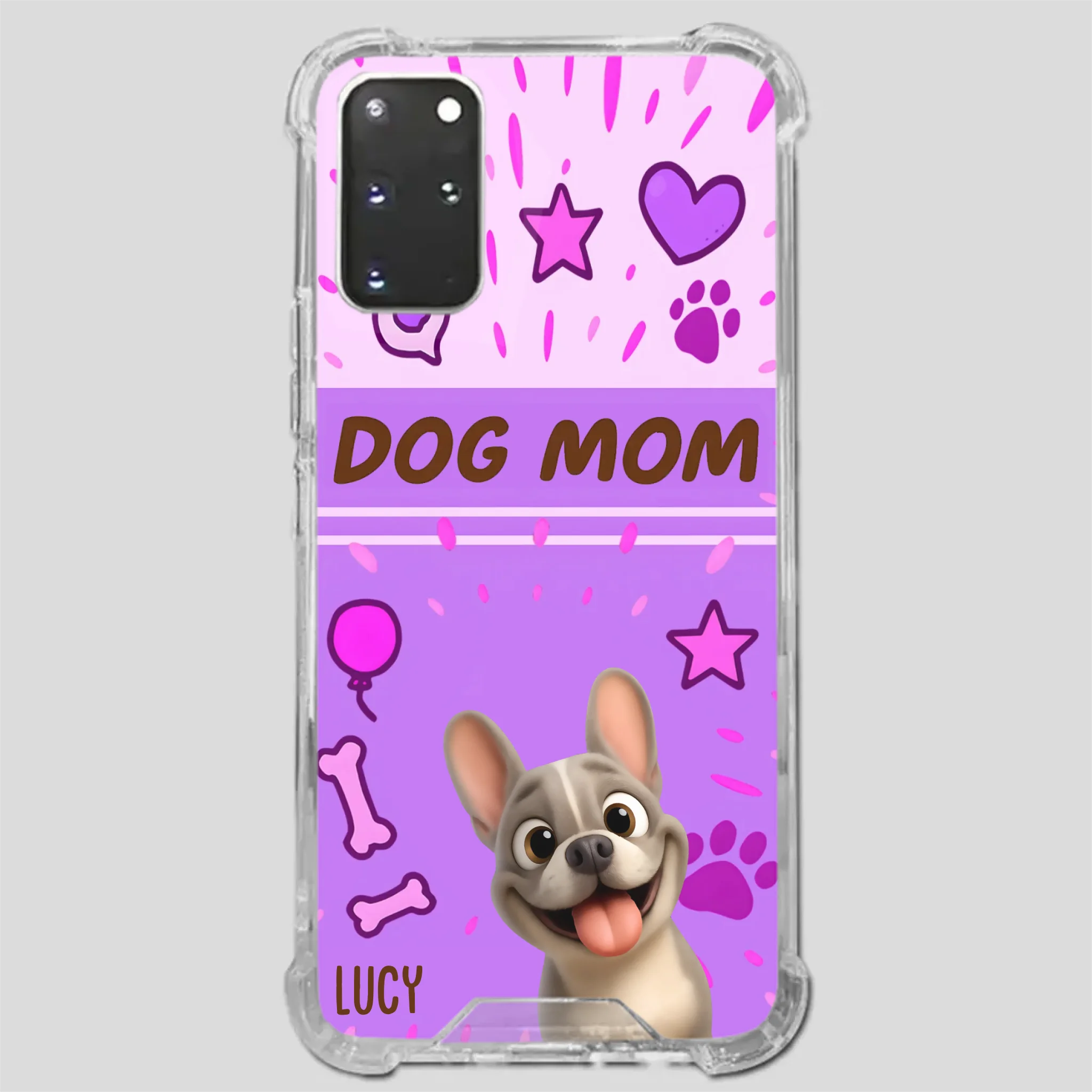 Customized French Bulldog Phone Case – Cute Purple Dog Mom Mobile Cover