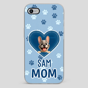 Customized French Bulldog Phone Case – Blue Heart Dog Mom Mobile Cover