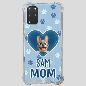 Customized French Bulldog Phone Case – Blue Heart Dog Mom Mobile Cover