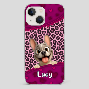 Bespoke French Bulldog Phone Case – Pink Leopard Print Dog Lover Cover