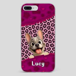 Bespoke French Bulldog Phone Case – Pink Leopard Print Dog Lover Cover