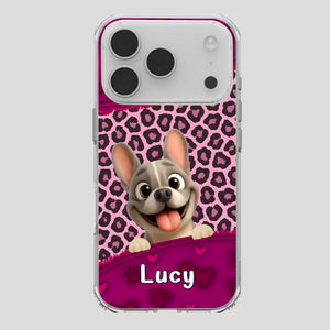 Bespoke French Bulldog Phone Case – Pink Leopard Print Dog Lover Cover