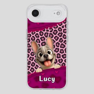 Bespoke French Bulldog Phone Case – Pink Leopard Print Dog Lover Cover