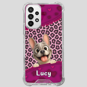 Bespoke French Bulldog Phone Case – Pink Leopard Print Dog Lover Cover