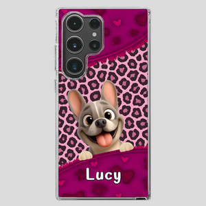 Bespoke French Bulldog Phone Case – Pink Leopard Print Dog Lover Cover