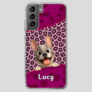 Bespoke French Bulldog Phone Case – Pink Leopard Print Dog Lover Cover