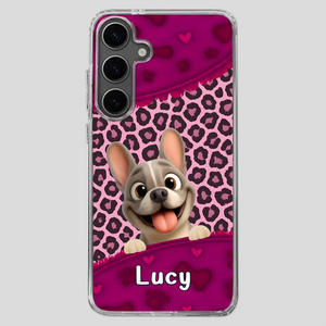 Bespoke French Bulldog Phone Case – Pink Leopard Print Dog Lover Cover