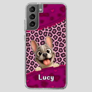 Bespoke French Bulldog Phone Case – Pink Leopard Print Dog Lover Cover