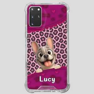 Bespoke French Bulldog Phone Case – Pink Leopard Print Dog Lover Cover