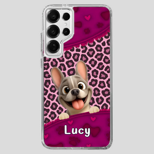 Bespoke French Bulldog Phone Case – Pink Leopard Print Dog Lover Cover