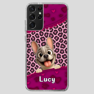 Bespoke French Bulldog Phone Case – Pink Leopard Print Dog Lover Cover