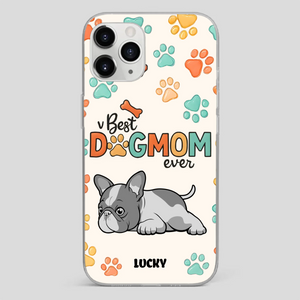 Bespoke French Bulldog Phone Case – Colorful Paw Print Dog Lover Gift