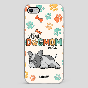 Bespoke French Bulldog Phone Case – Colorful Paw Print Dog Lover Gift