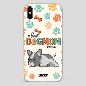 Bespoke French Bulldog Phone Case – Colorful Paw Print Dog Lover Gift
