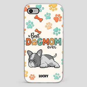 Bespoke French Bulldog Phone Case – Colorful Paw Print Dog Lover Gift