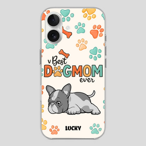 Bespoke French Bulldog Phone Case – Colorful Paw Print Dog Lover Gift