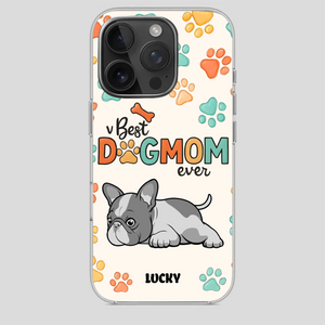 Bespoke French Bulldog Phone Case – Colorful Paw Print Dog Lover Gift